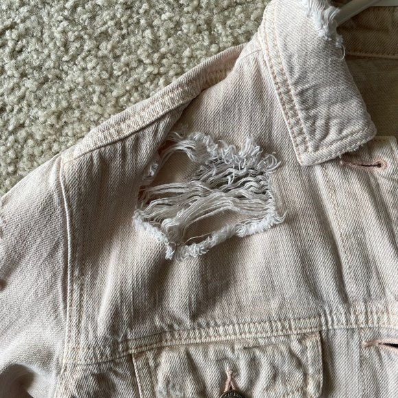 American Eagle Outfitters women's jacket pink distressed  size s - Picture 3 of 14
